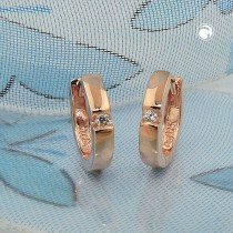 Creolen Ohrringe Zirkonia rotvergoldet 925 Sterlingsilber