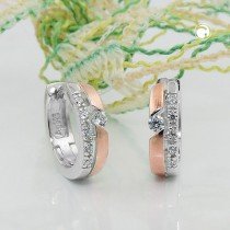 Creolen Ohrringe rotvergoldet Zirkonia 925 Sterlingsilber