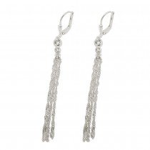 Ohrhänger Ohrringe Brisur mit 3 Singapurkettchen und 2 Zirkonias 925 Sterlingsilber