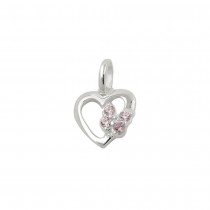 Anhänger Herz mit Schmetterling Zirkonias pink 925 Sterlingsilber