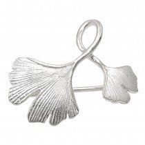 Brosche Doppel-Ginkgoblatt 925 Sterlingsilber