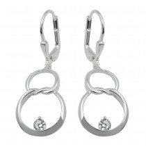 Ohrringe mit Klappbügel Brisur Doppelkreis Acht mit Zirkonia glänzend 925 Sterlingsilber