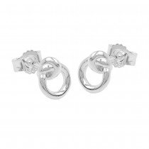 Ohrring Stecker kleiner Kreis mit Knoten 925 Silber