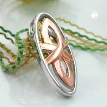 Anhänger bicolor rhodiniert 925 Sterlingsilber