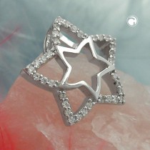 Anhänger Stern mit Zirkonias 925 Sterlingsilber