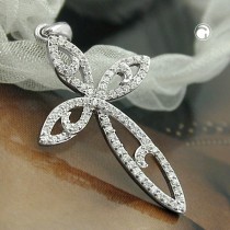 Anhänger Kreuz mit Zirkonias 925 Sterlingsilber