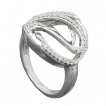 Ring mit vielen Zirkonias 10mm 925 Silber Größe 54