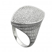 Ring mit vielen Zirkonias rhodiniert 925 Silber Größe 62