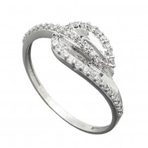 Ring mit vielen Zirkonias glänzend rhodiniert 925 Silber Größe 60