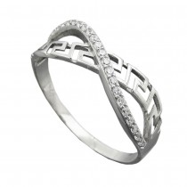 Ring mit vielen Zirkonias glänzend rhodiniert 925 Silber Größe 58