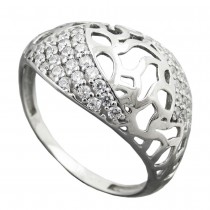 Ring mit Zirkonias 9mm 925 Silber Größe 60