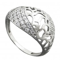 Ring mit Zirkonias 6mm 925 Silber Größe 58