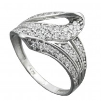 Ring mit vielen Zirkonias 6mm 925 Silber Größe 61