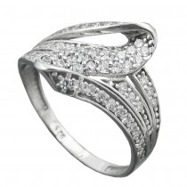 Ring mit vielen Zirkonias 6mm 925 Silber Größe 59