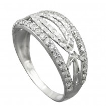Ring mit Zirkonias 9mm 925 Silber Größe 61