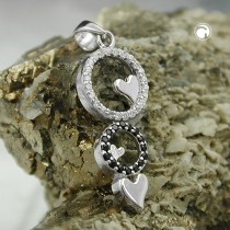Anhänger Herzen Zirkonias 925 Sterlingsilber