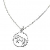 Schmuck Set Anhänger Sternzeichen Widder mit Kette Flachpanzer 925 Silber