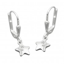 Ohrringe Hänger Brisur Stern mit Zirkonias glänzend 925 Silber