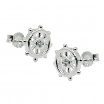 Ohrring Stecker Steuerrad Zirkonia 925 Silber