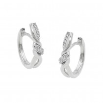 Creole überkreuzt mit Zirkonias glänzend 925 Silber