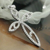 Anhänger Kreuz mit Zirkonias 925 Sterlingsilber
