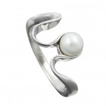 Ring mit Zuchtperle 925 Silber Größe 54