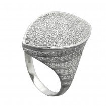 Ring mit vielen Zirkonias rhodiniert 925 Silber Größe 62