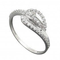 Ring mit vielen Zirkonias glänzend rhodiniert 925 Silber Größe 57