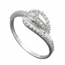 Ring mit vielen Zirkonias glänzend rhodiniert 925 Silber Größe 58