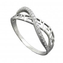 Ring mit vielen Zirkonias glänzend rhodiniert 925 Silber Größe 58