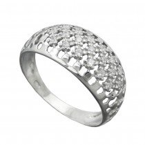 Ring mit Zirkonias 11mm 925 Silber Größe 62
