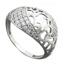 Ring mit Zirkonias 9mm 925 Silber Größe 60