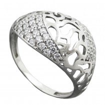 Ring mit Zirkonias 6mm 925 Silber Größe 58