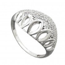 Ring mit vielen Zirkonias glänzend rhodiniert 925 Silber Größe 55