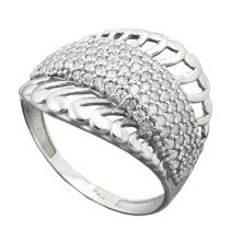 Ring mit vielen Zirkonias 6mm 925 Silber Größe 62