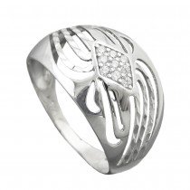 Ring mit Zirkonias 13mm 925 Silber Größe 60