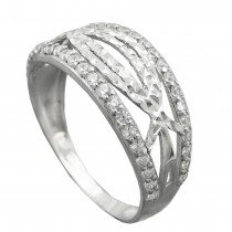 Ring mit Zirkonias 9mm 925 Silber Größe 61