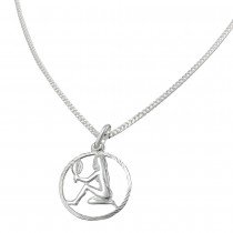 Schmuck Set Anhänger Sternzeichen Jungfrau mit Kette Flachpanzer 925 Silber