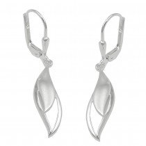 Ohrringe Hänger Brisur Tropfen matt-glänzend 925 Silber