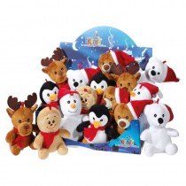 Kuscheltier Weihnachten 12cm 16Stück im Display 6fach sortiert