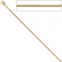 Schlangenkette 585 Gelbgold 1,6mm 50cm Karabiner Gold Kette Goldkette