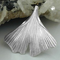 Anhänger 33mm Ginkgo-Blatt 925 Sterlingsilber