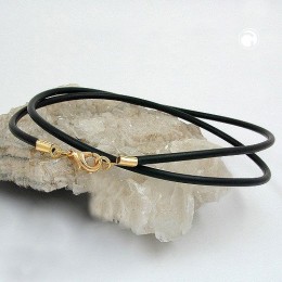 Halskette Kautschuk 3mm Gummi 60cm Gold-farbig