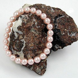 Armband Glasperlen 8mm rosa Imitat