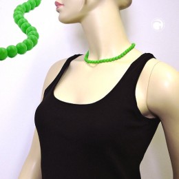 Collier Halskette Perlen 8mm hellgrün-glänzend 40cm