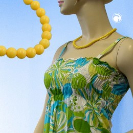 Collier Halskette Perle 8mm gelb-glänzend 50cm