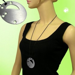 Collier Halskette Edelstahl rund Sterne 80cm