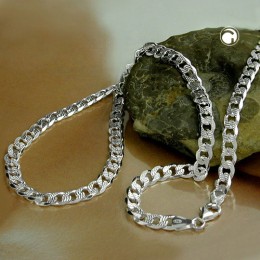 Armband Panzer flach 925 Sterlingsilber