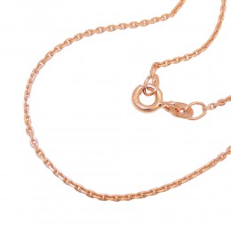 Ankerkette rosé vergoldet 10 Milliem gold-plattiert diamantiert 925 Silber