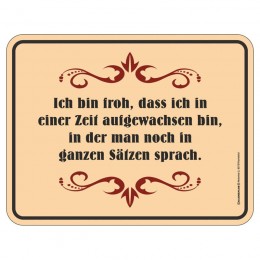 Magnetschild - in ganzen Sätzen